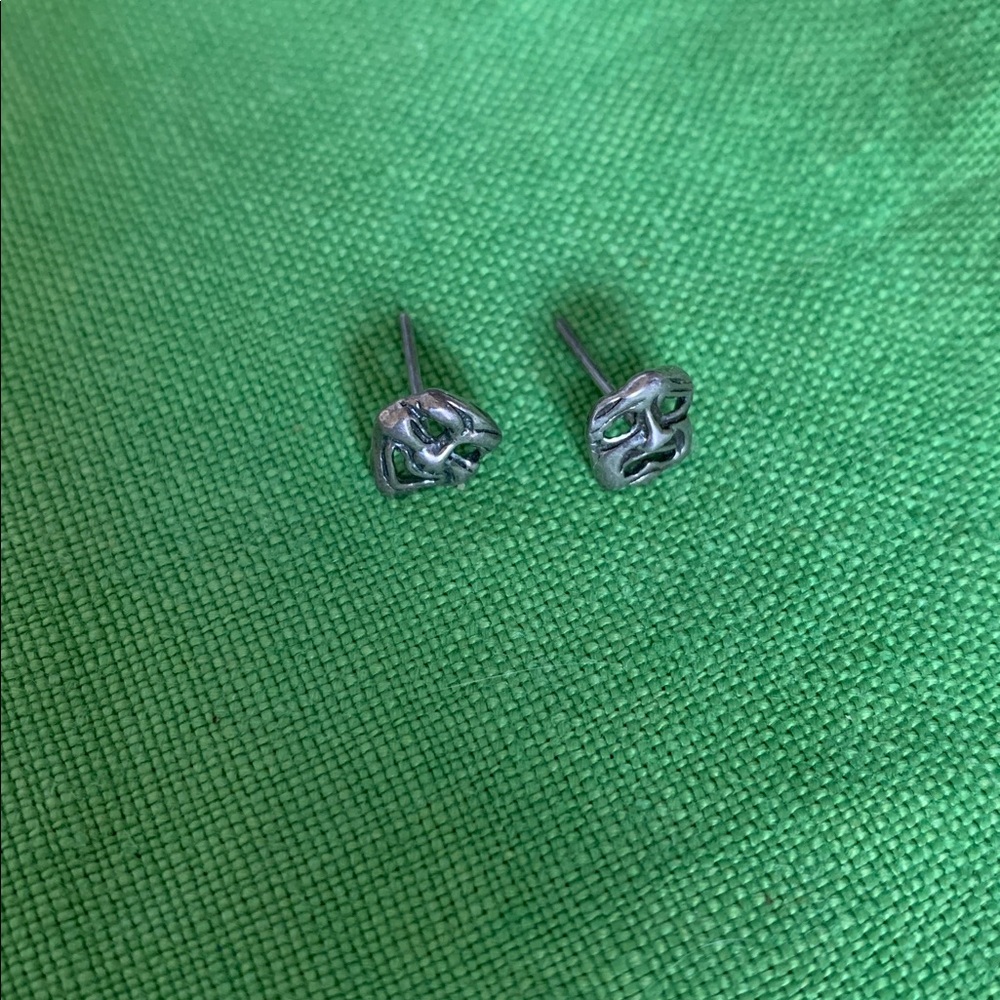 Silver Studs - Comedy / Tragedy Dramatic Masks